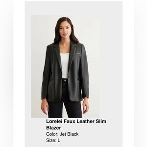Dynamite faux leather slim blazer